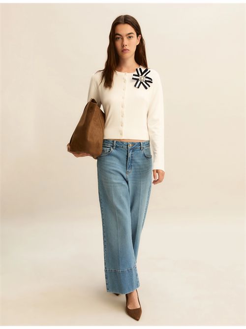 Denim cropped ampio - BLUE JEANS EMME MARELLA | EMMCROPP507/003
